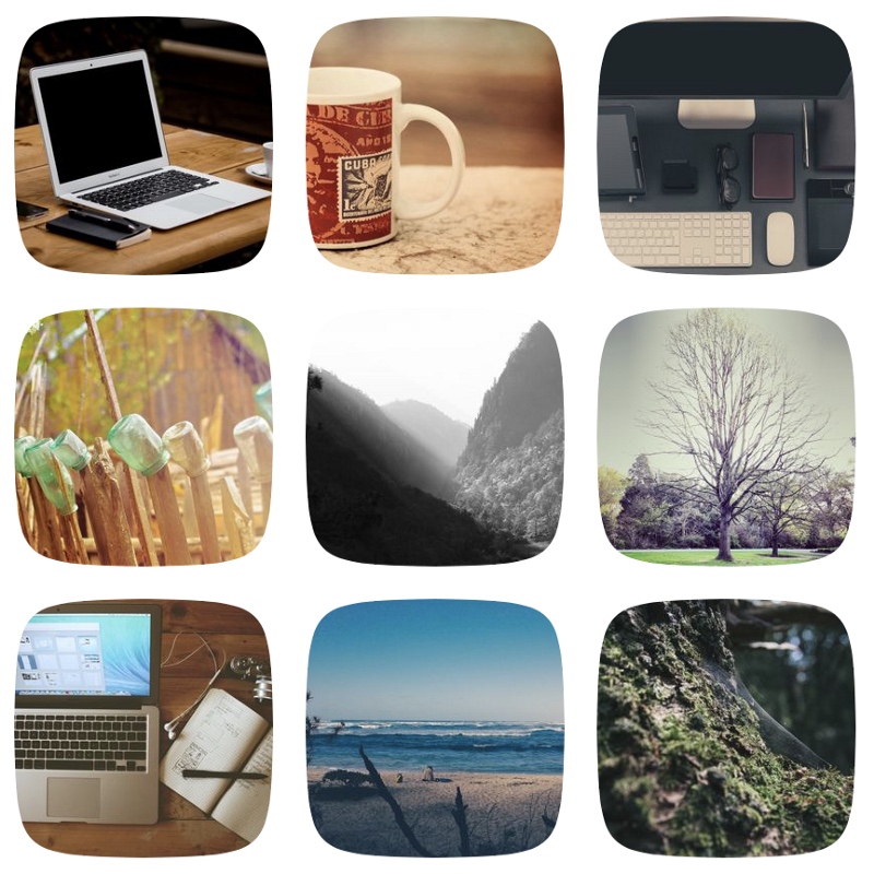 Grid of photos with custom rounded edges