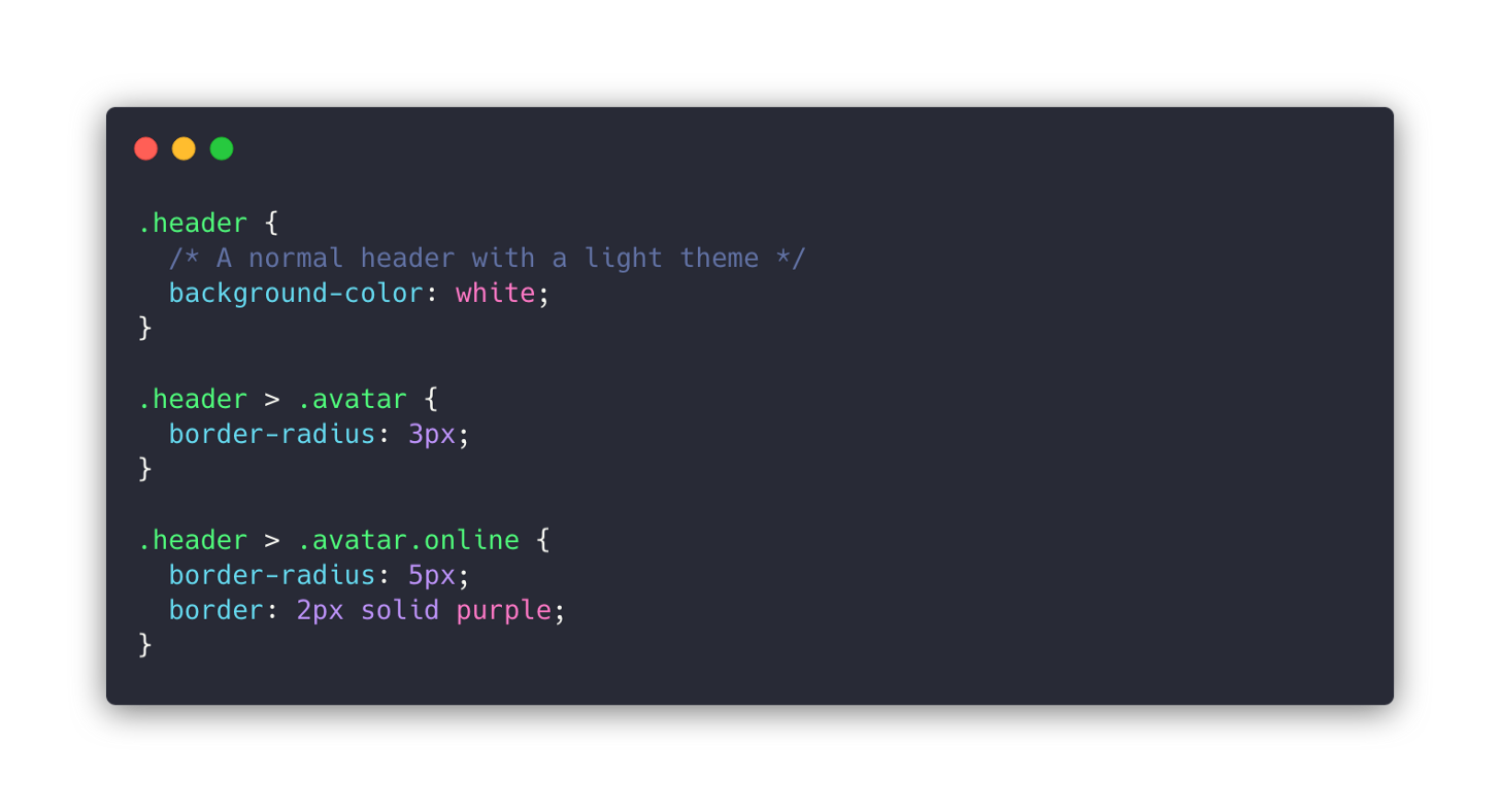 using the > selector in CSS to select child elements