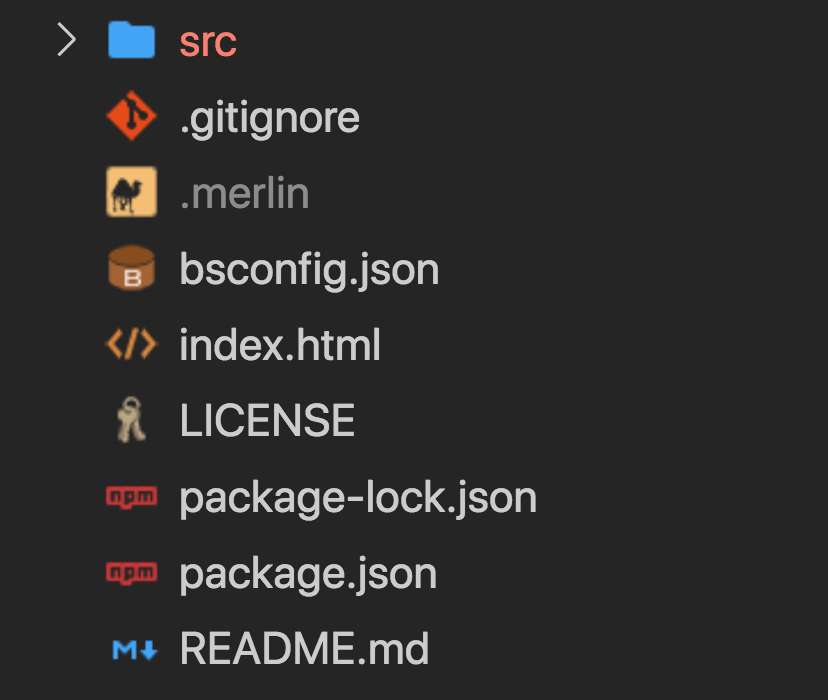 screenshot showing Reason project directory